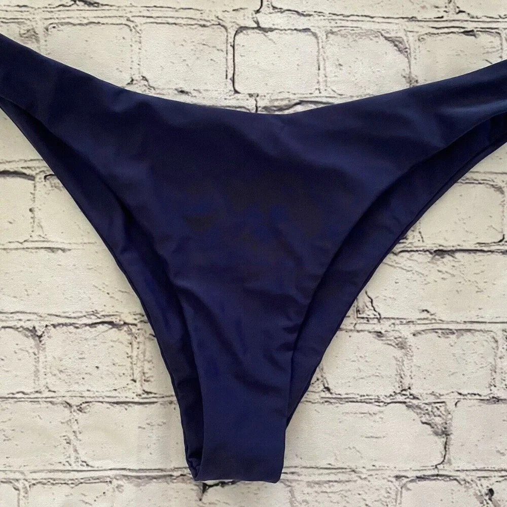 Zaful Navy Blue 2 Piece Keyhole Front Bikini Set Women's Size‎ 8/L Cut Out NWOT